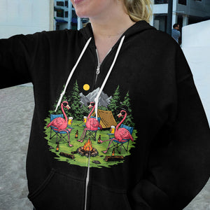 Funny Flamingo Making Memories Campfire All Over Print Shirt