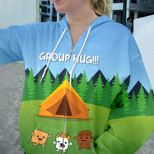 Funny Group Hugs Camping All Over Print Shirt