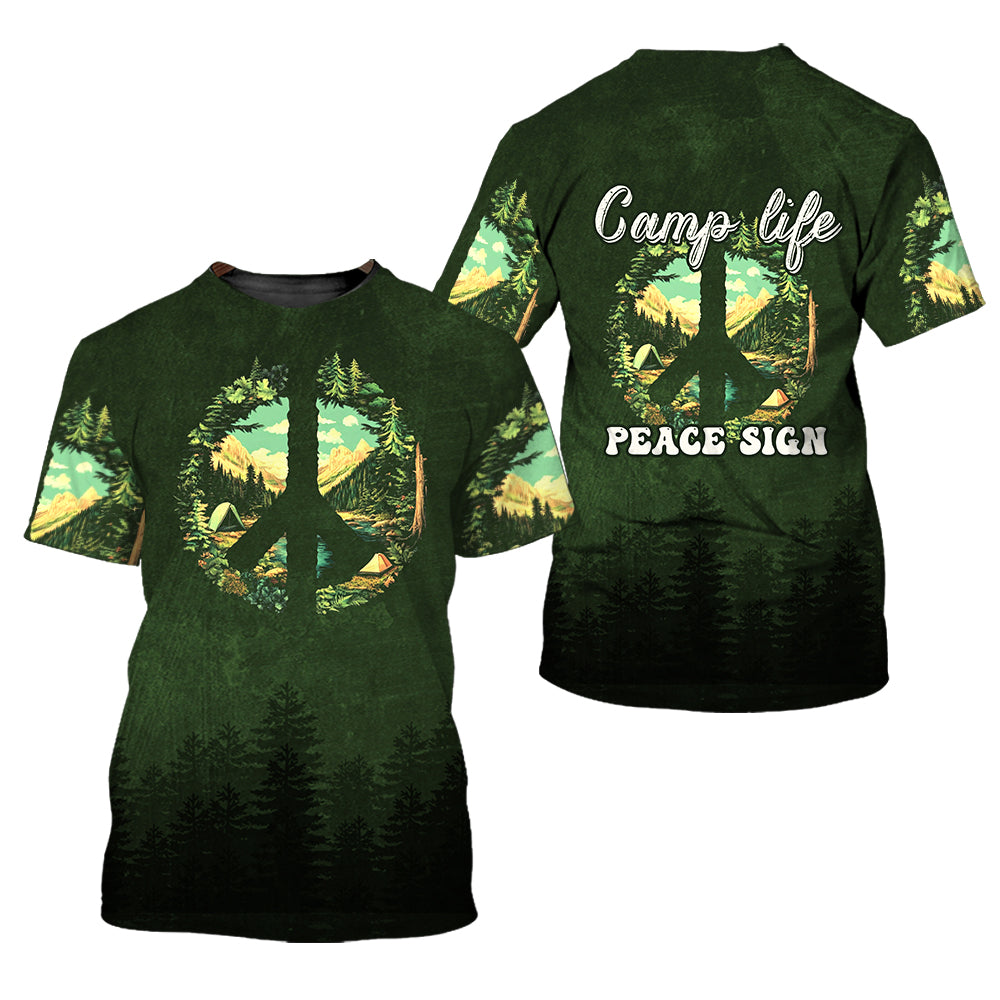 Camp Life Peace Sign All Over Print Shirt
