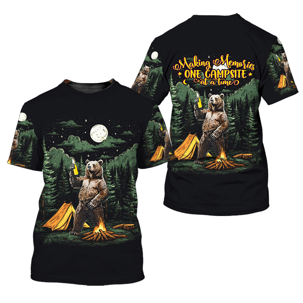 Making Memories Camping Bear All Over Print Shirt