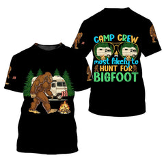 Camp Crew Hunt For Bigfoot All Over Print Shirt