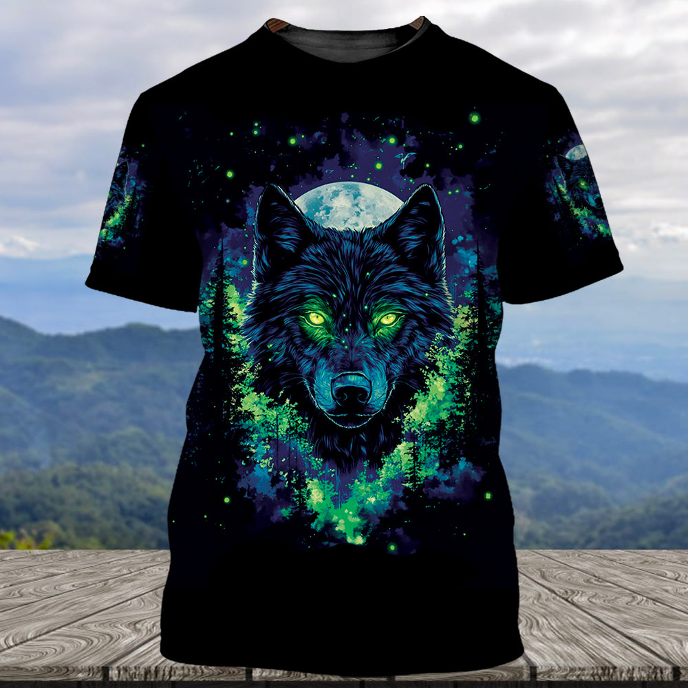 Look Deep Into The Nature And You Will Understand Everything Better Wolf All Over Print Shirt