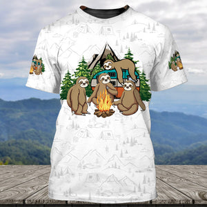 Sloth Camping Team We Will Get There When We Get There All Over Print Shirt