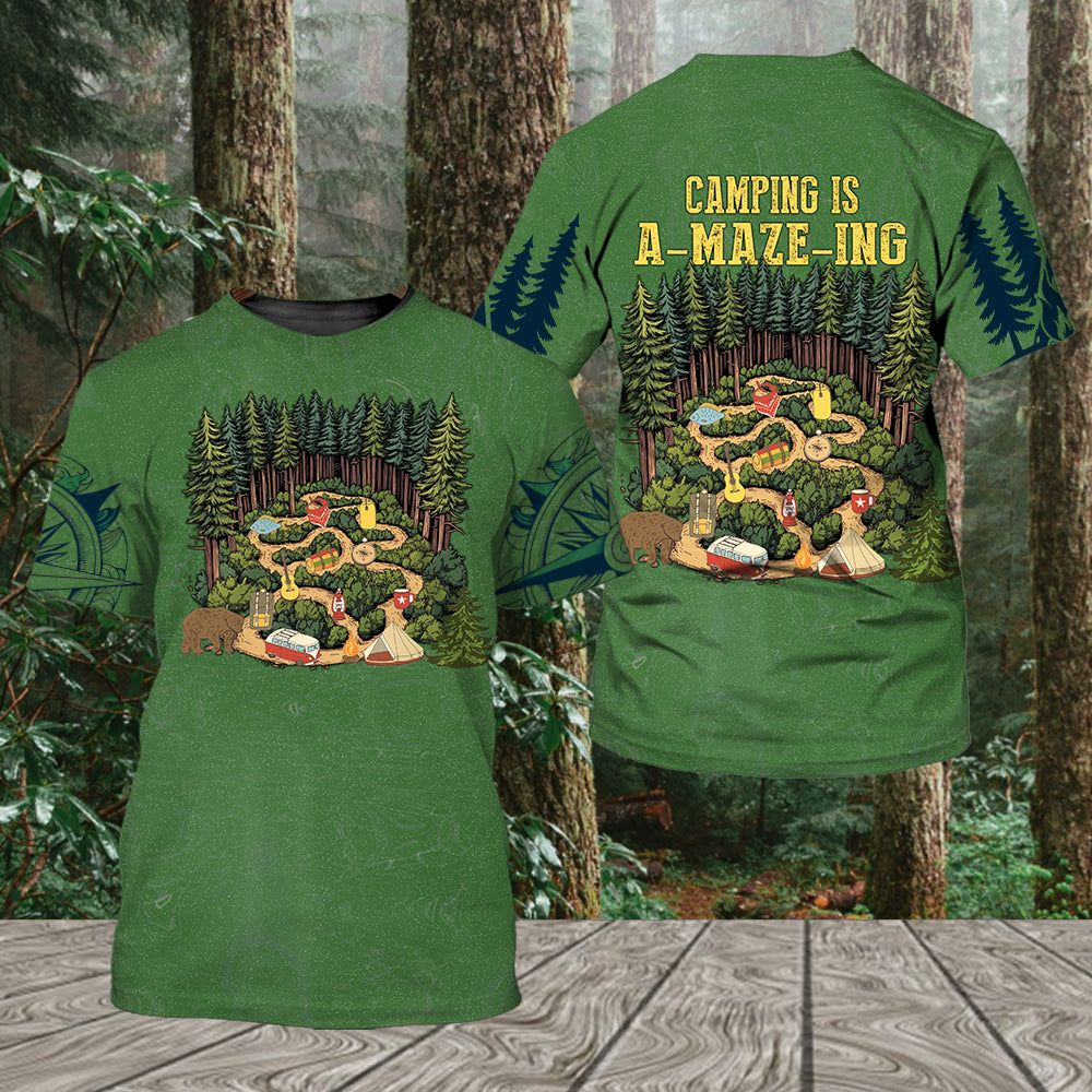 Camping Is A-Maze-Ing All Over Print Shirt