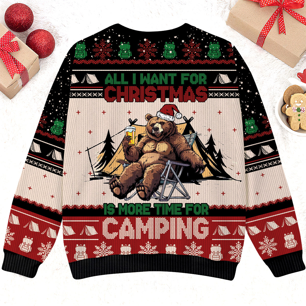 All I Want For Christmas Is More Time For Camping Ugly Sweater