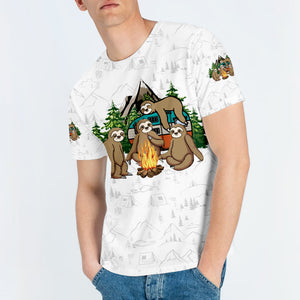 Sloth Camping Team We Will Get There When We Get There All Over Print Shirt