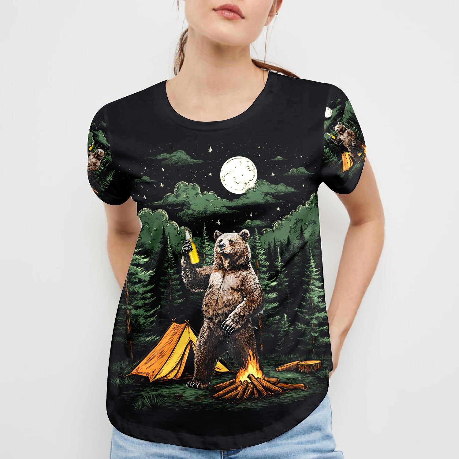 Making Memories Camping Bear All Over Print Shirt