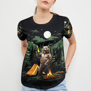 Making Memories Camping Bear All Over Print Shirt