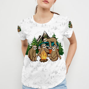 Sloth Camping Team We Will Get There When We Get There All Over Print Shirt