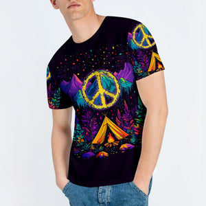 Camping Peace Sign All Over Print Shirt