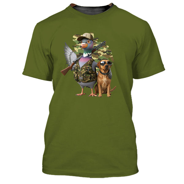 Funny Dove Hunter With Labrador All Over Print Shirt
