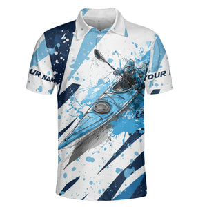 Custom Name Kayaking Blue All Over Print Shirt