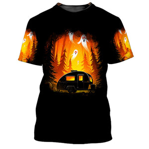 Horror Campfire In The Wild All Over Print Shirt