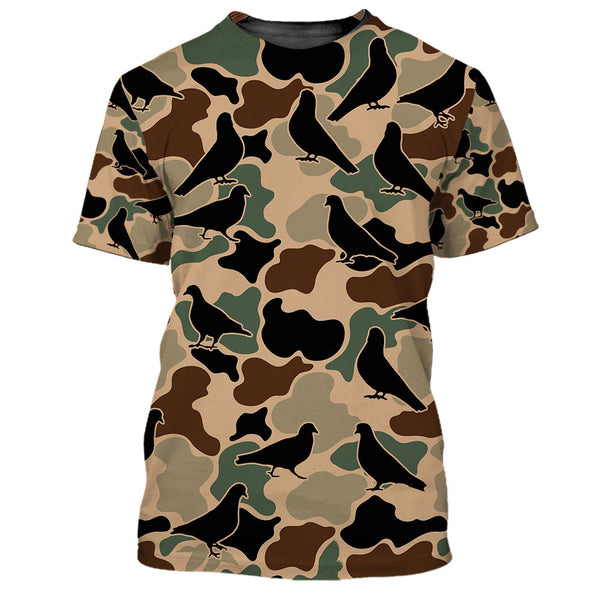 Dove Bird Camouflage Pattern All Over Print Shirt