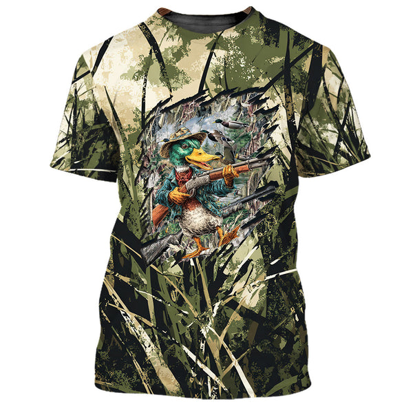 America Mallard Duck Hunting Camo All Over Print Shirt