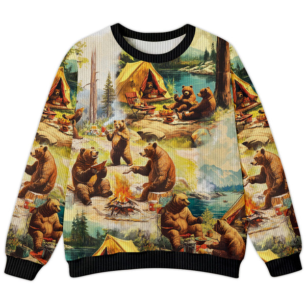 Bear Camping Ugly Sweater