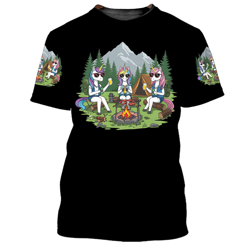 Some Girls Go Camping And Drink Too Much All Over Print Shirt