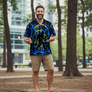 Bigfoot Fishing Hawaiian Shirt