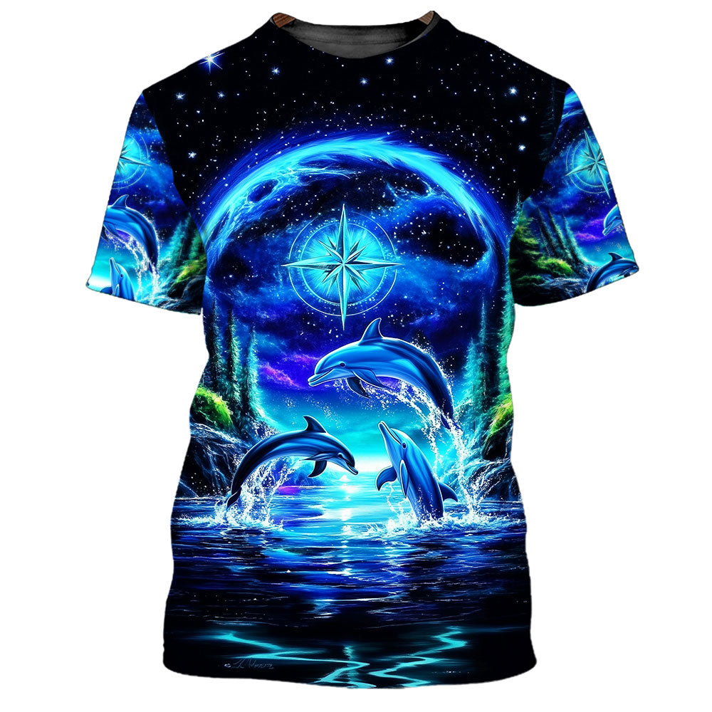 Peace Sea Happy Dolphins All Over Print Shirt