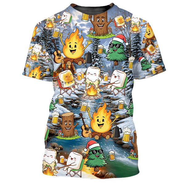 Camping Drinking Beer Party All Over Print Shirt