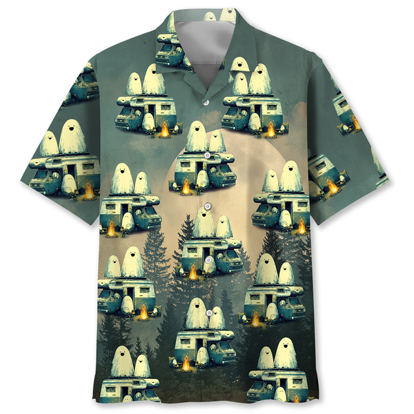 Ghostly Campfire Adventure Hawaiian Shirt