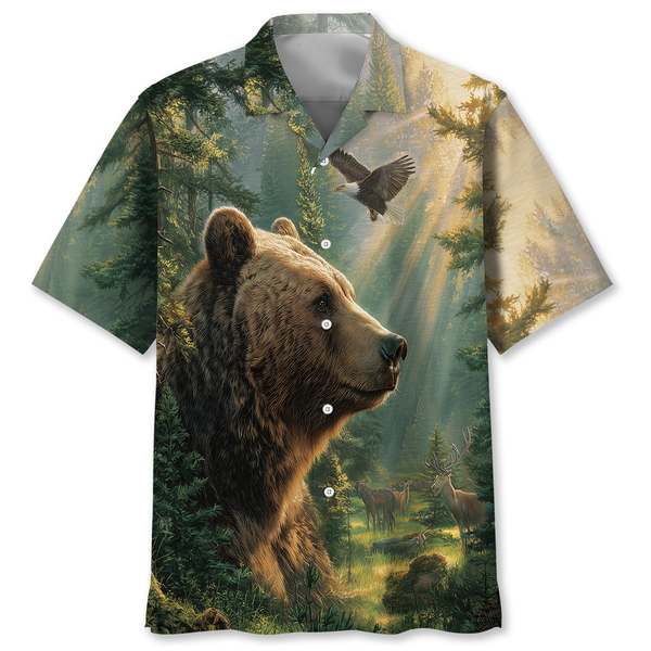 Grizzly Bear Wilderness Hawaiian Shirt