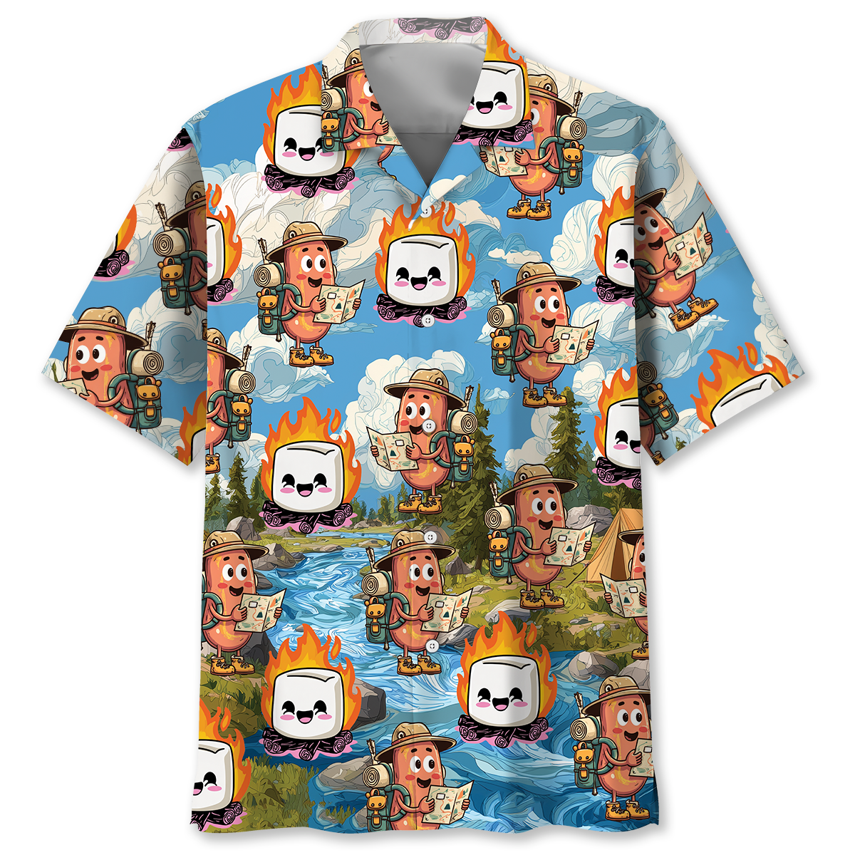 Funny Hotdog Adventure Hawaiian Shirt