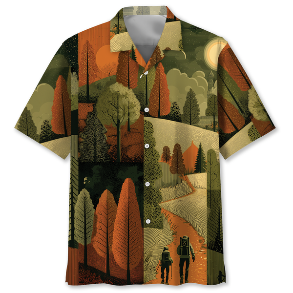 Retro Hiking Adventure Vintage Wilderness Camping Hawaiian Shirt