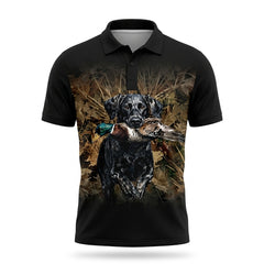 Duck Hunting Setter Dog Polo Men Shirt