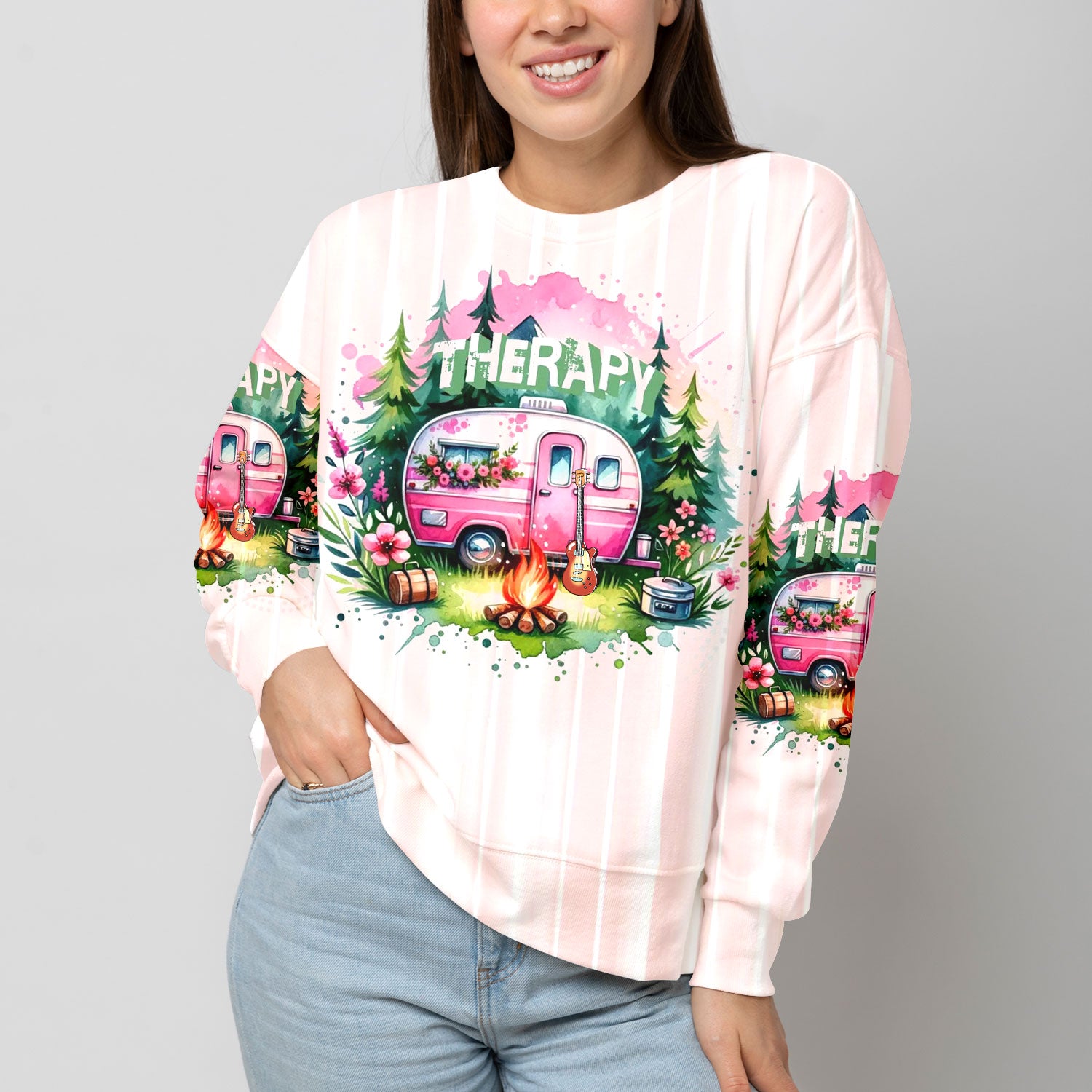 Camping Therapy All Over Print Shirt