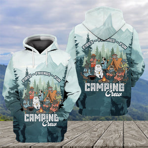 Friends, Fires, Fun Camping Crew Cats All Over Print Shirt