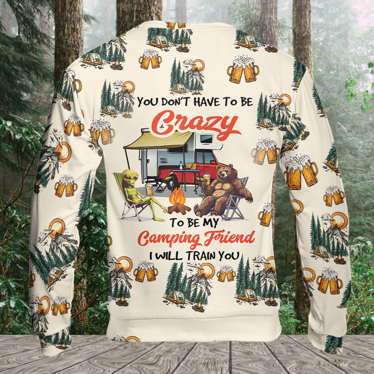 Funny Camping Crazy Friend All Over Print Shirt