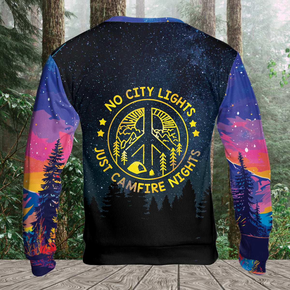 Camping No City Lights Just Campfire Nights All Over Print Shirt