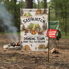 Sasquatch Campfire Drinking Team Flag Decor