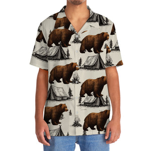 Bear Camping Vintage Hawaiian Shirt