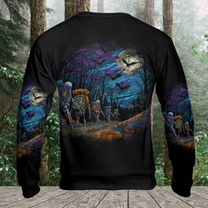 Skeleton Trekking Adventure Night Halloween All Over Print Shirt