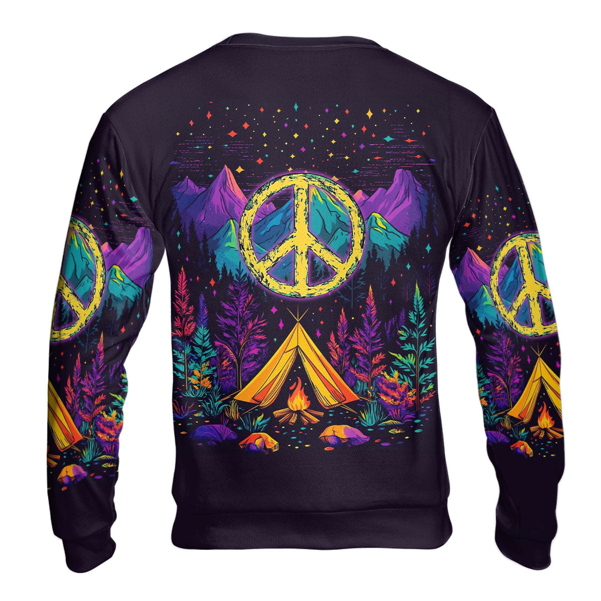Camping Peace Sign All Over Print Shirt
