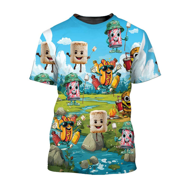 Funny Food Camping All Over Print Shirt
