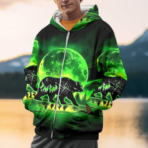Bear Green Moonlit Art All Over Print Shirt