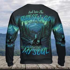 Bigfoot Riding Loch Ness Into The Forest I Go All Over Print Shirt