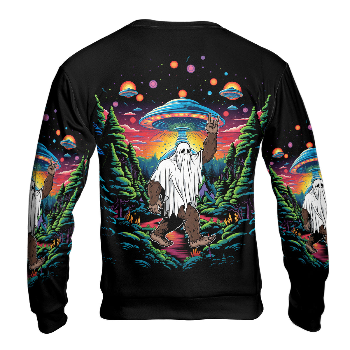 Bigfoot Boo Rock On All Over Print Shirt