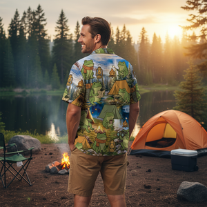 Funny Frog Camping Hawaiian Shirt
