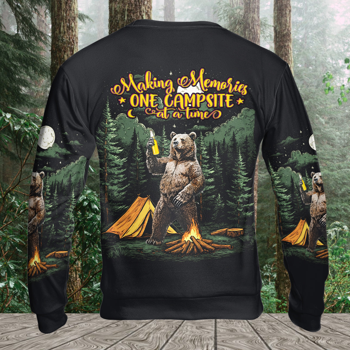 Making Memories Camping Bear All Over Print Shirt