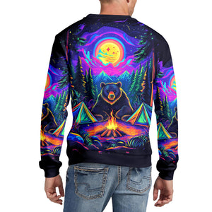 Camping Night With Bear All Over Print Shirt