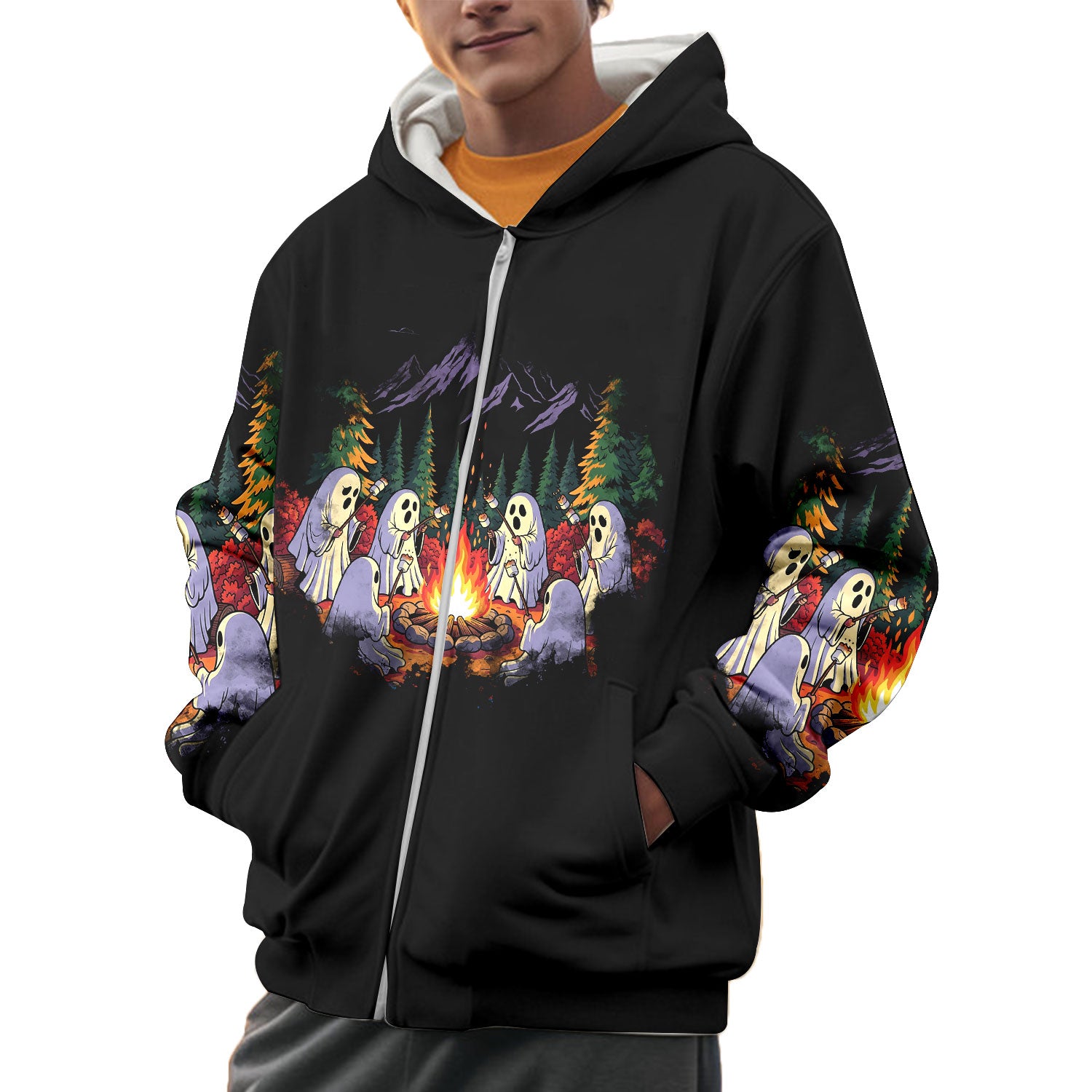 Ghost Camping Crew All Over Print Shirt