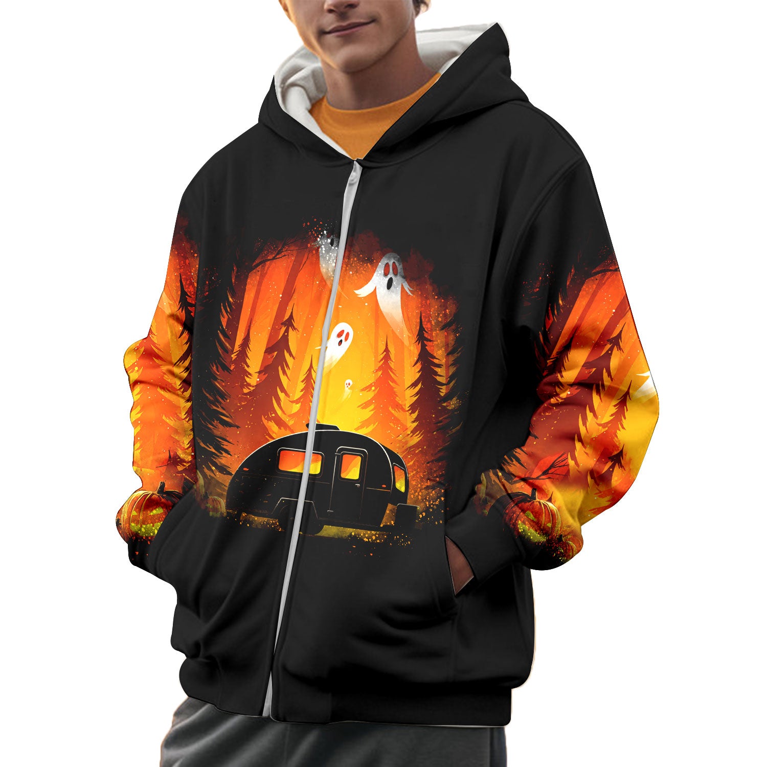 Horror Campfire In The Wild All Over Print Shirt