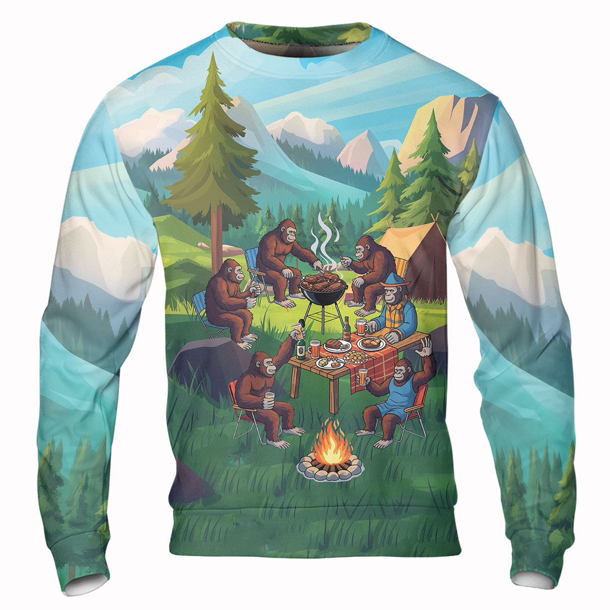 Sasquatch family BBQs All Over Print Shirt