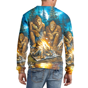 Sasquatch Campfire Night Art All Over Print Shirt