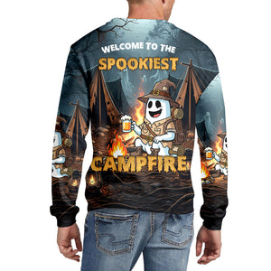 Custom Name Welcome To The Spookiest Campfire All Over Print Shirt