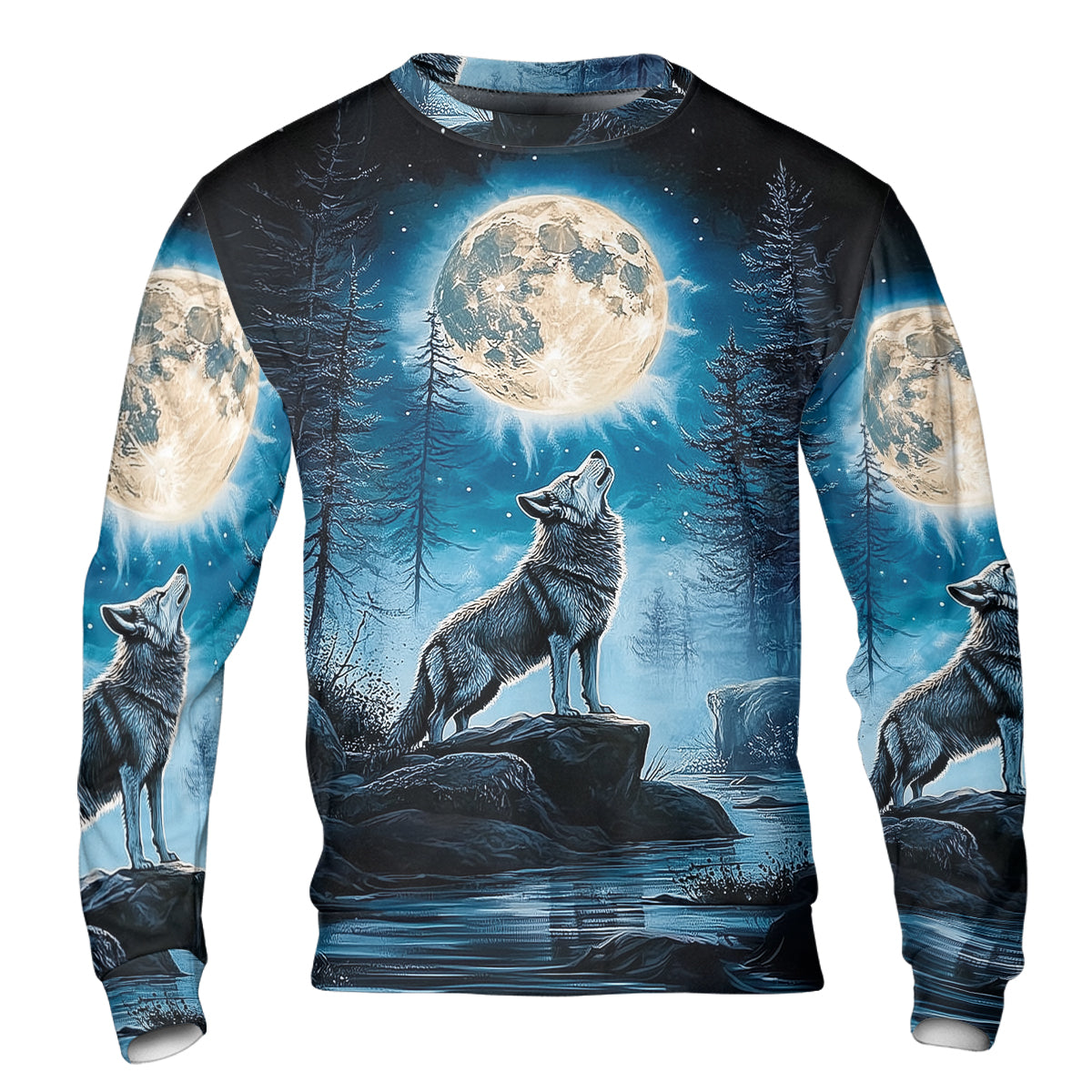 Wolf Moon Light Art All Over Print Shirt